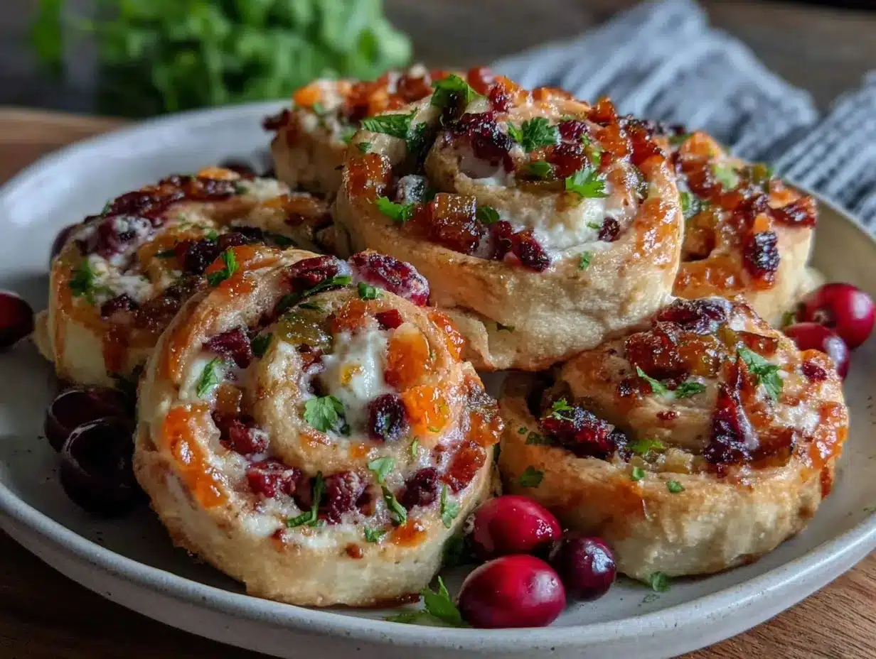 Cranberry Jalapeño Cream Cheese Pinwheels preparation steps