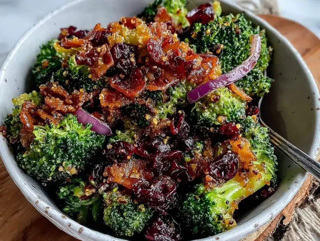 creamy broccoli bacon salad - featured image
