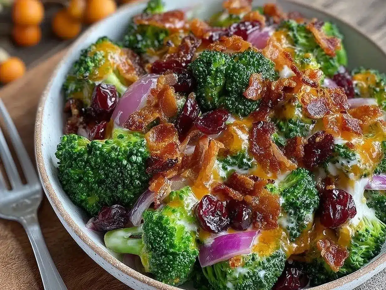 creamy broccoli bacon salad preparation steps