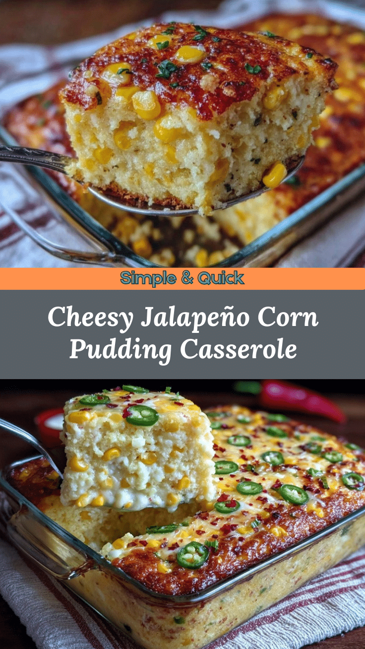 creamy jalapeño cheddar corn pudding casserole recipe