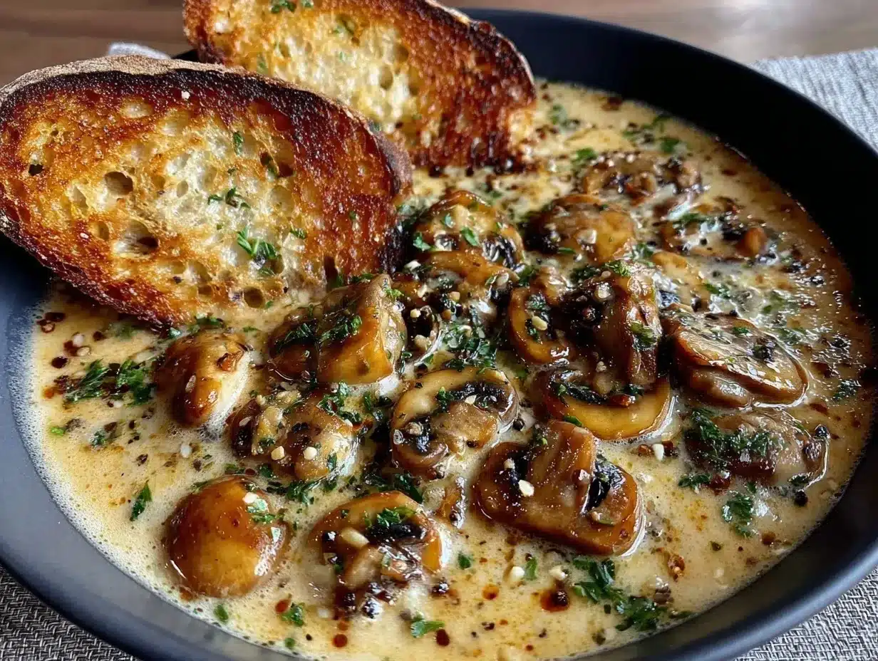 creamy mushroom soup preparation steps