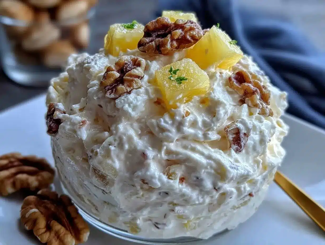 creamy pineapple walnut salad preparation steps