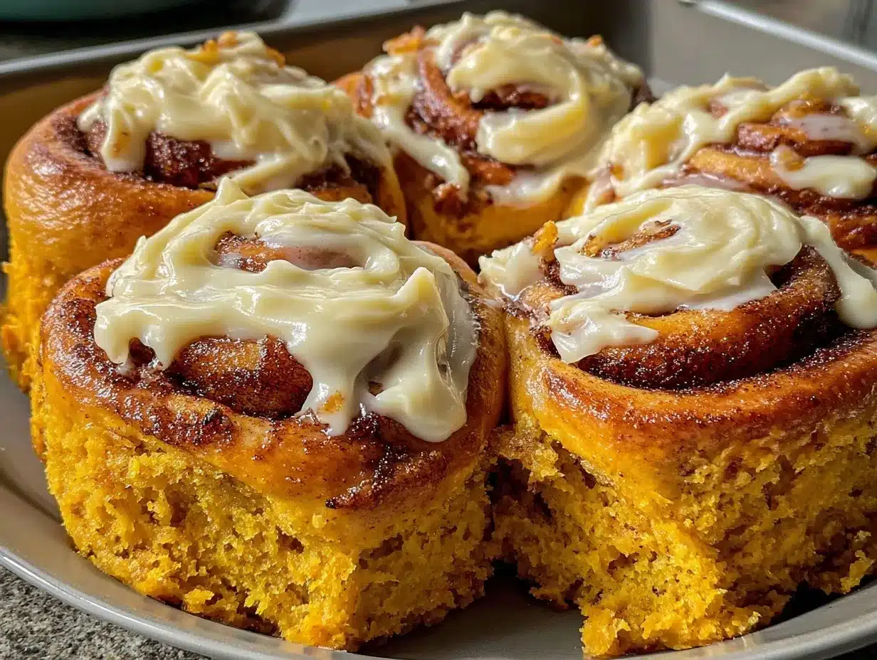 creamy pumpkin cinnamon rolls preparation steps