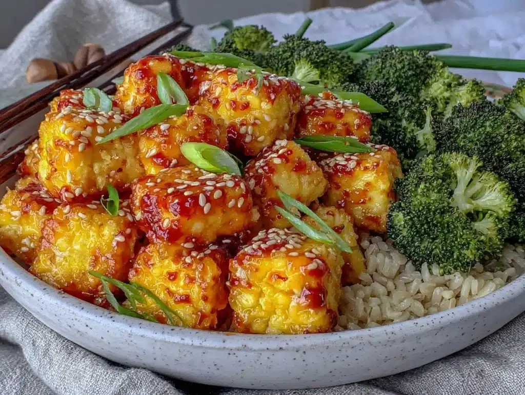crispy baked sesame tofu - featured image