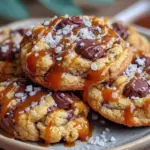 crispy brown butter salted caramel chocolate chip cookies - featured image