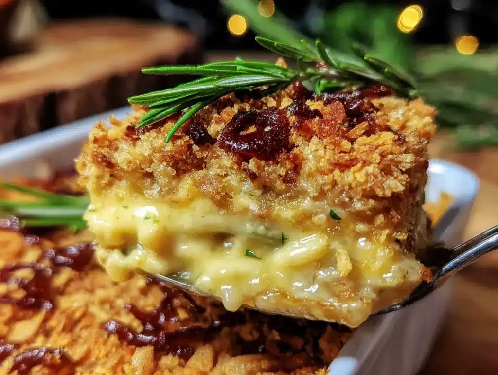 crispy cheddar bay green bean casserole - featured image