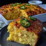 crispy cheesy jalapeño cornbread casserole - featured image