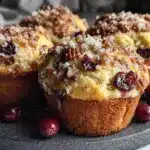 crispy cranberry orange muffins - featured image