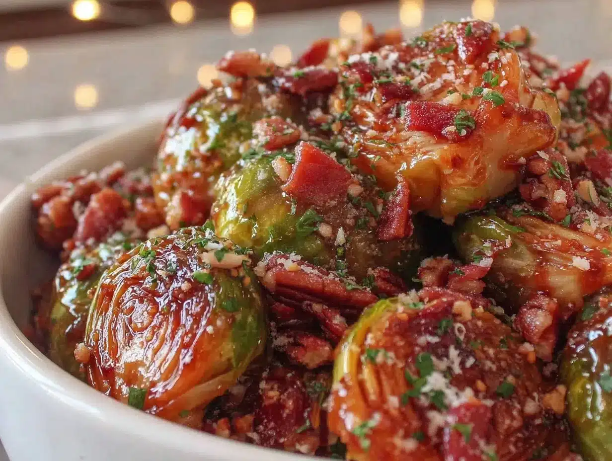 crispy honey balsamic brussels sprouts preparation steps