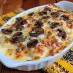 crispy provolone mushroom potato gratin - featured image