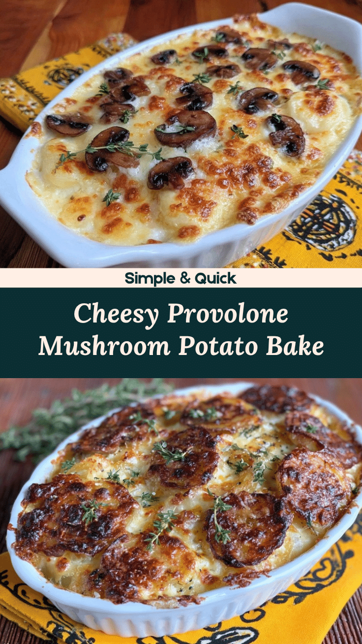 crispy provolone mushroom potato gratin recipe