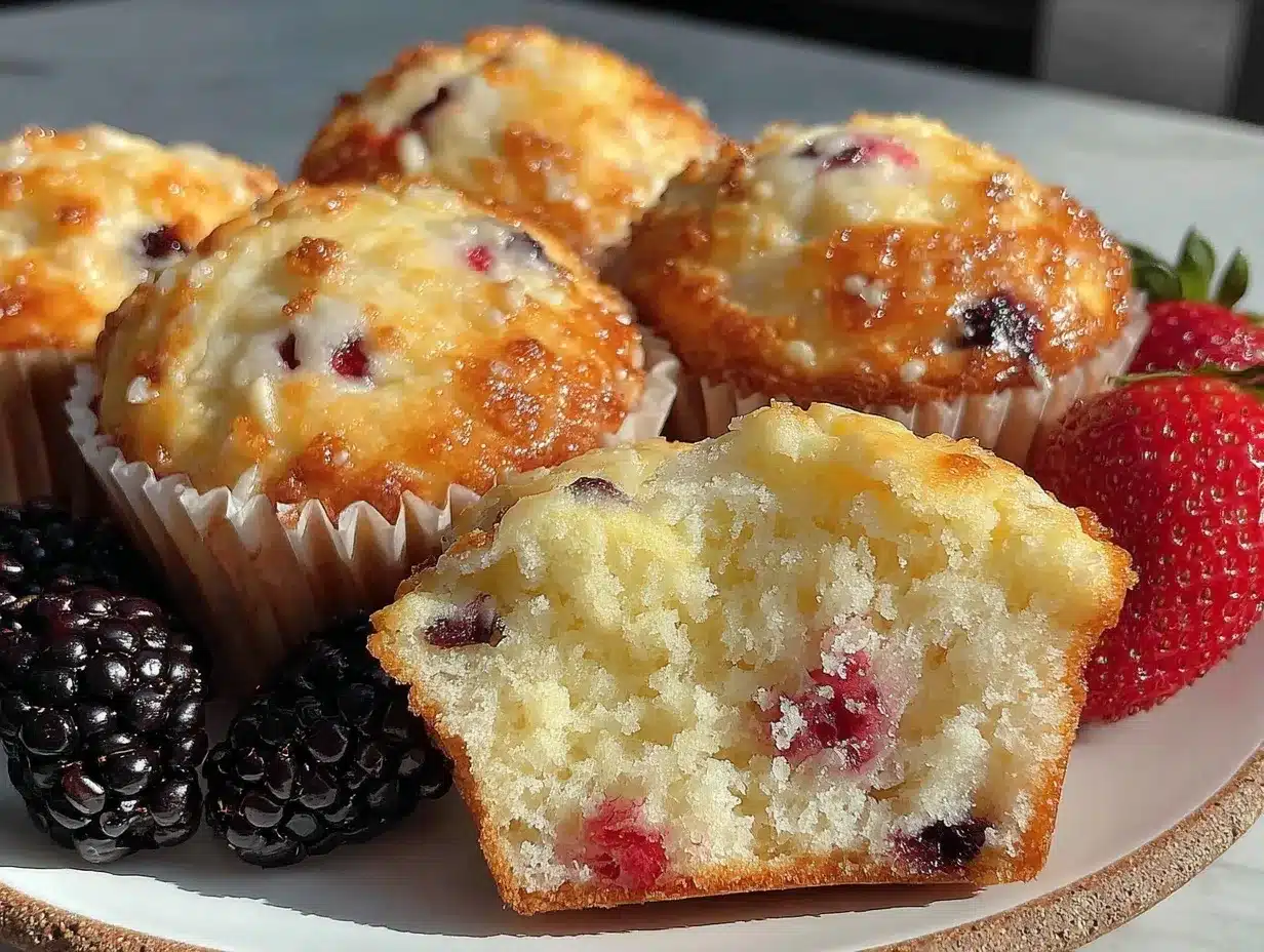 Fluffy Mixed Berry Muffins preparation steps