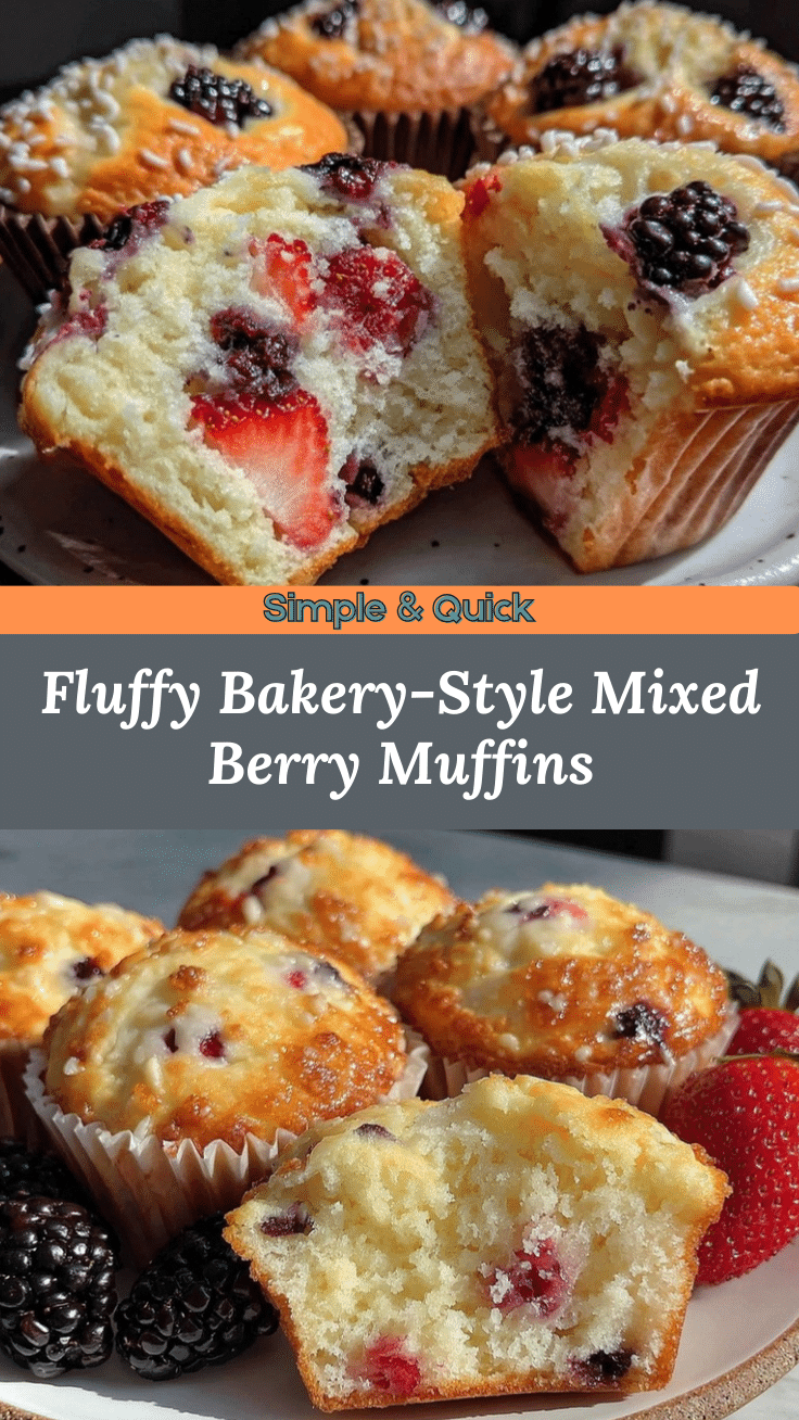 Fluffy Mixed Berry Muffins recipe