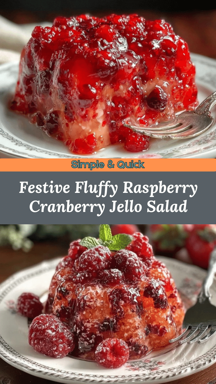 fluffy raspberry cranberry Jello salad recipe