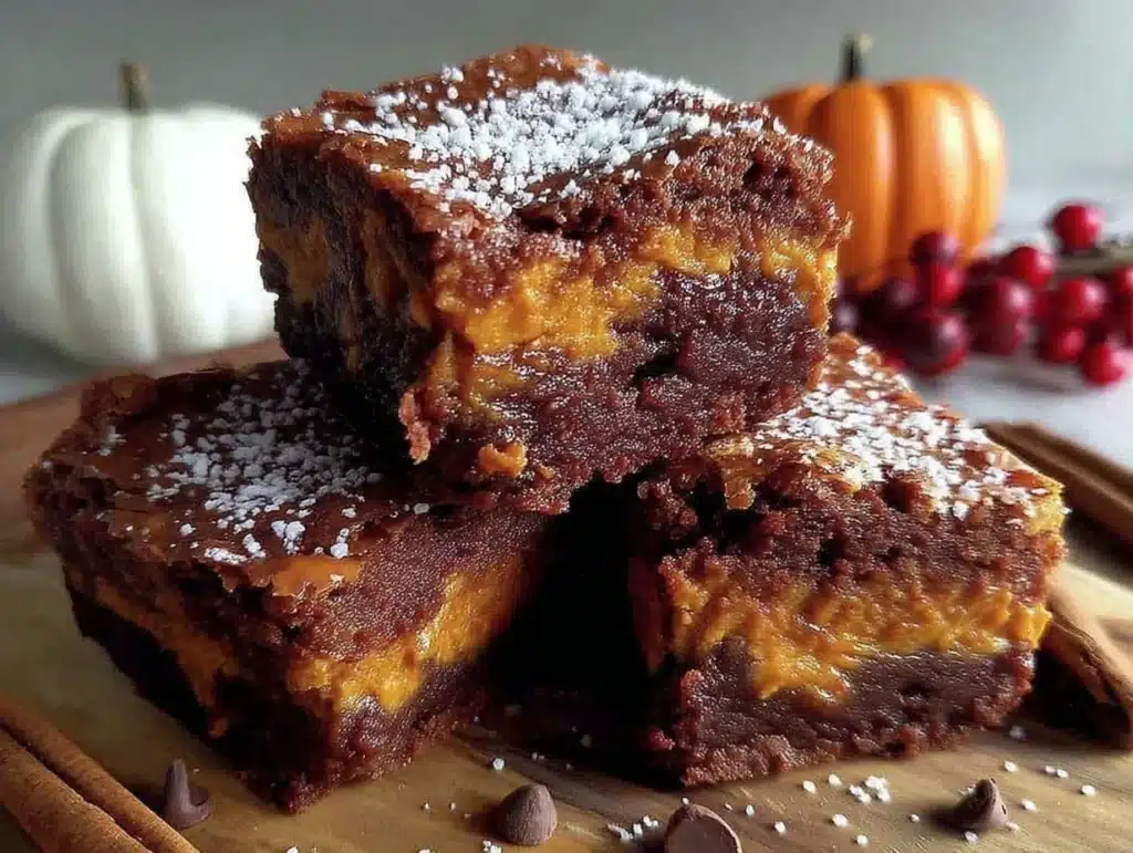 fudgy pumpkin brownies - featured image