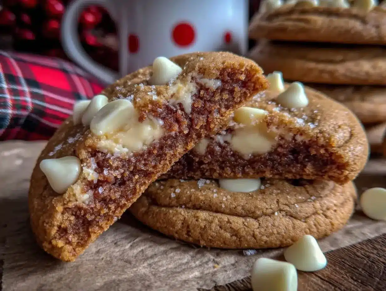 gingerbread cookies with white chocolate chips preparation steps