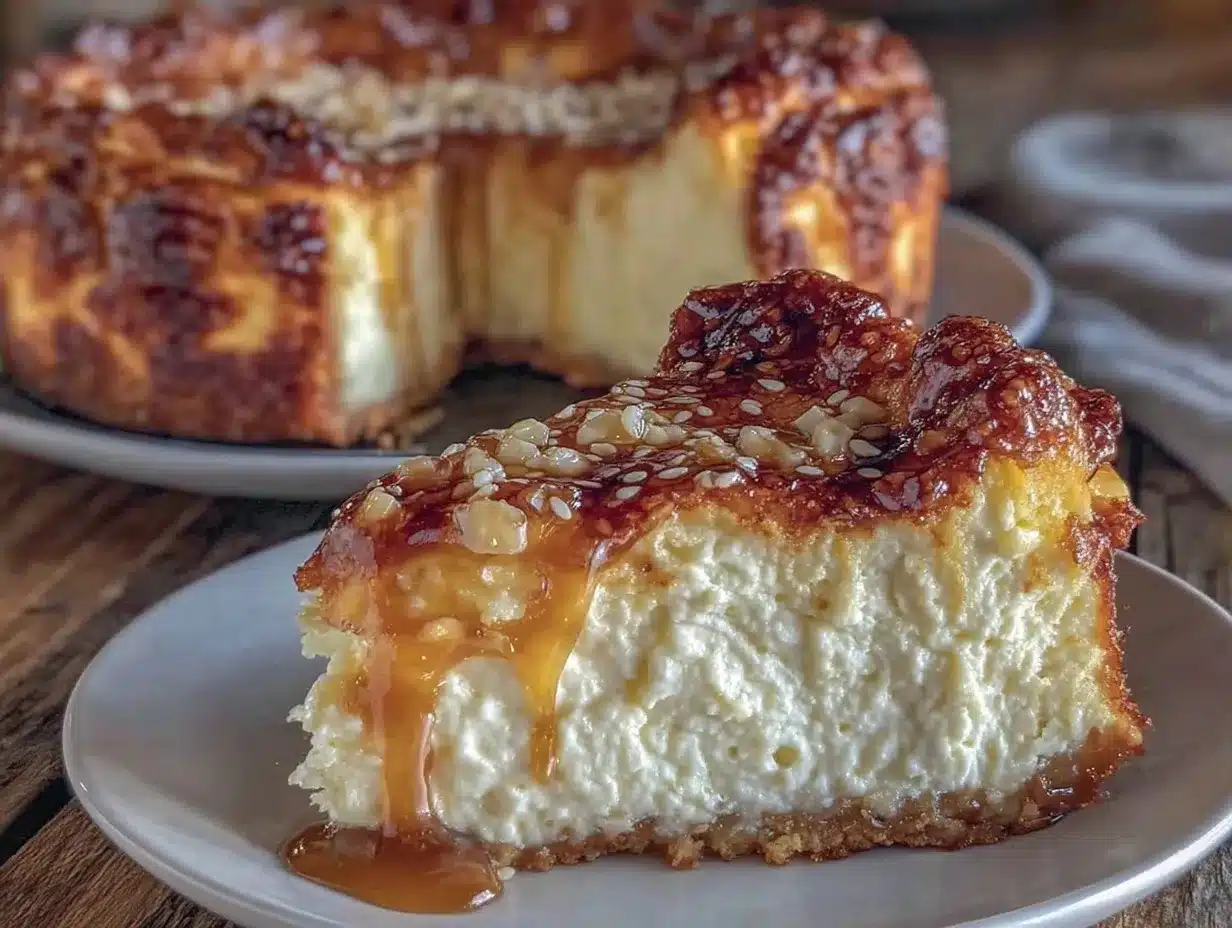 Greek honey cheesecake pie preparation steps