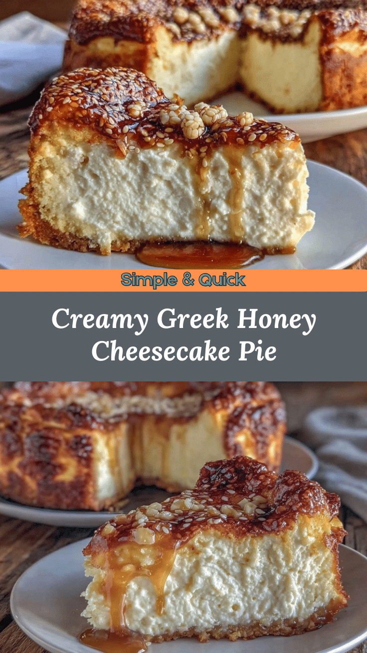 Greek honey cheesecake pie recipe