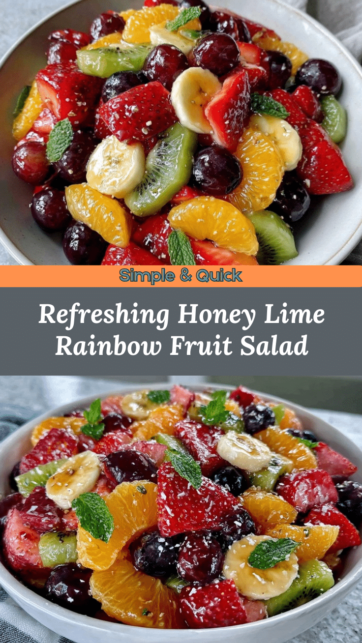 Honey Lime Rainbow Fruit Salad recipe
