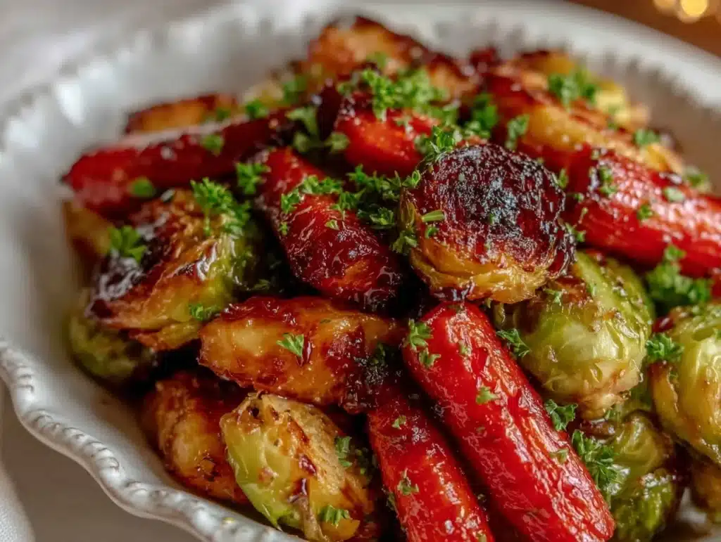 maple roasted brussels sprouts - featured image