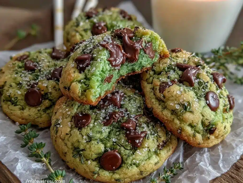 mint chocolate chip cookies - featured image