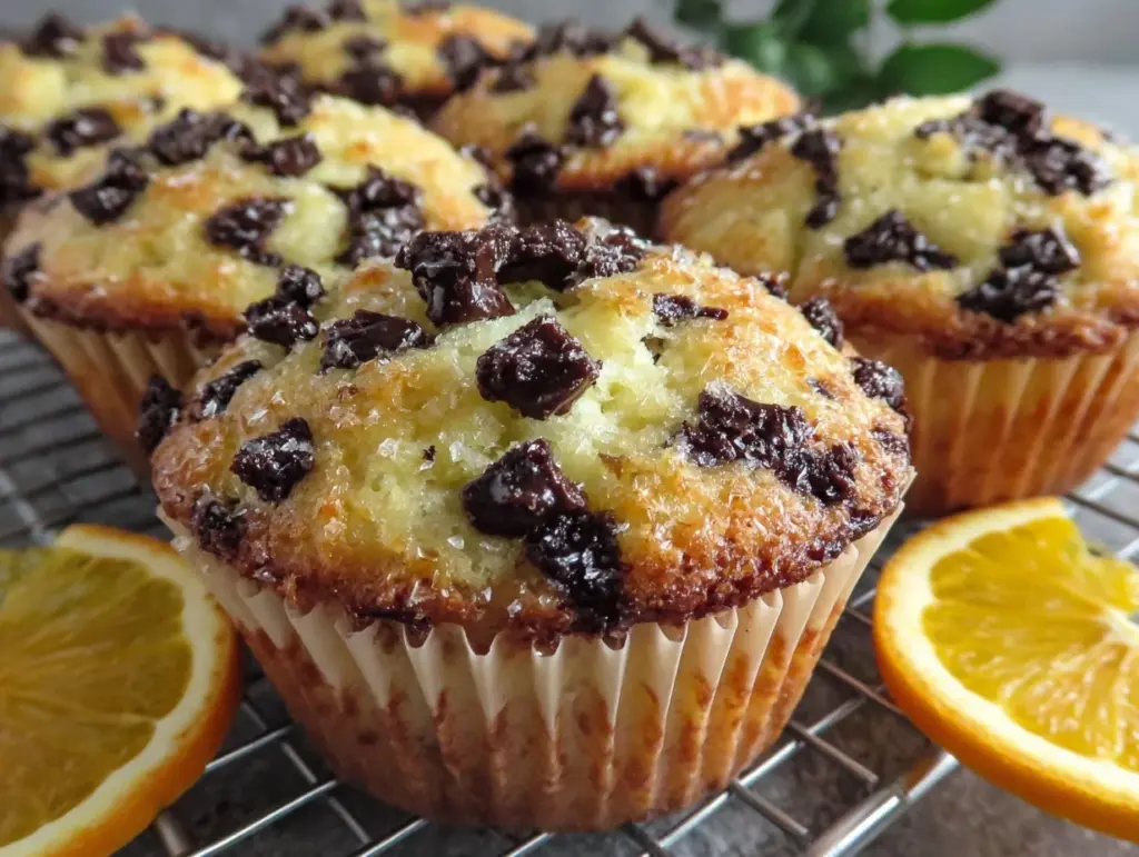 orange chocolate chip muffins - featured image