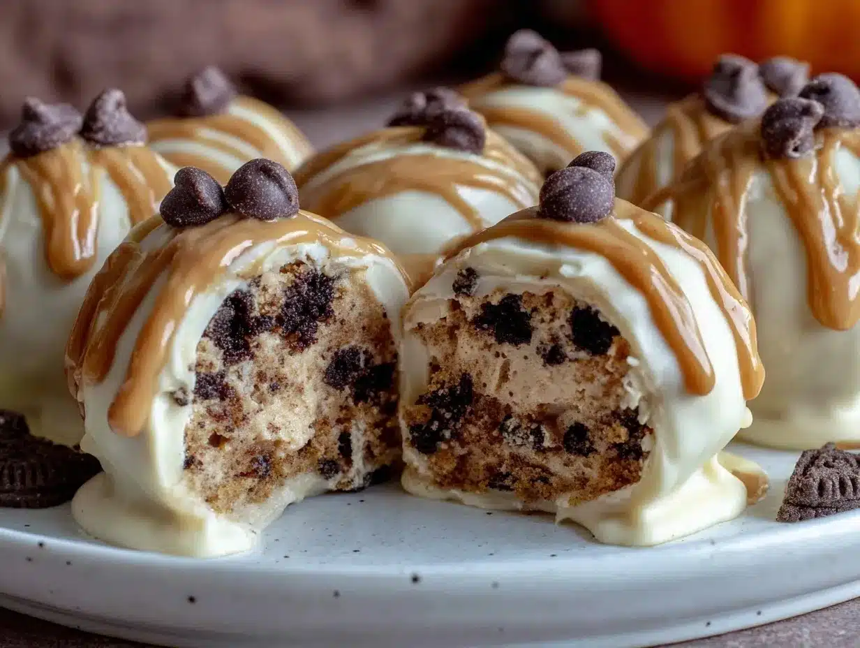Pumpkin Spice Ghost Oreo Truffles preparation steps