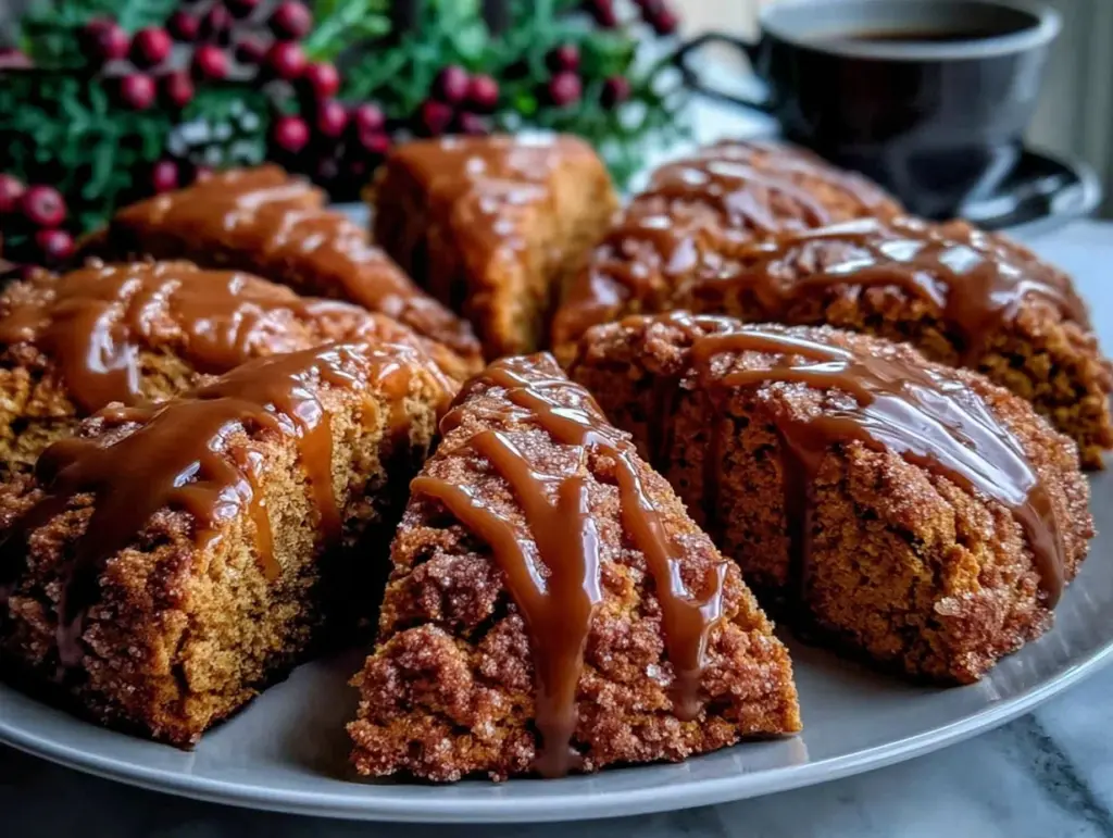 pumpkin spice molasses crinkle scones - featured image