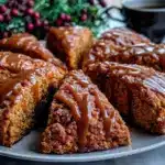 pumpkin spice molasses crinkle scones - featured image