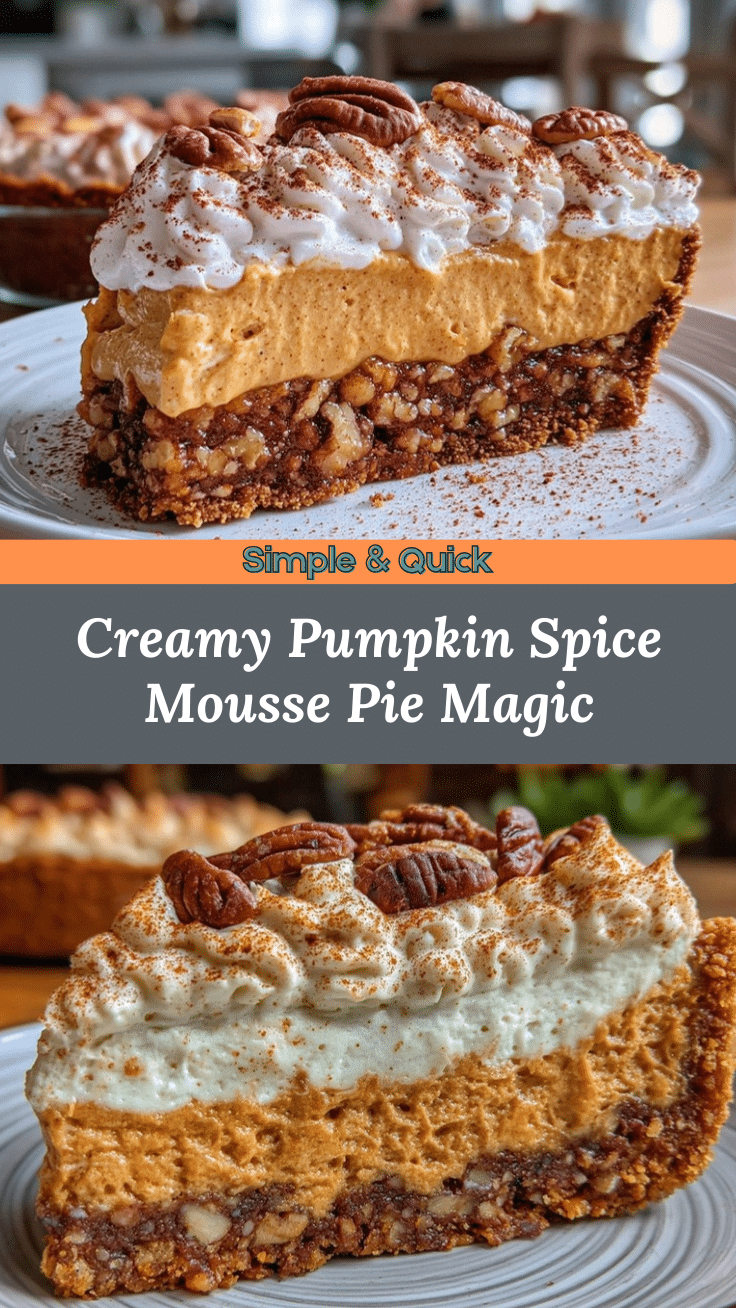 pumpkin spice mousse pie recipe