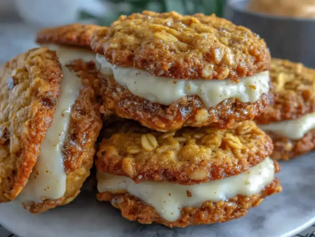 pumpkin spice oatmeal cream pie cookies - featured image