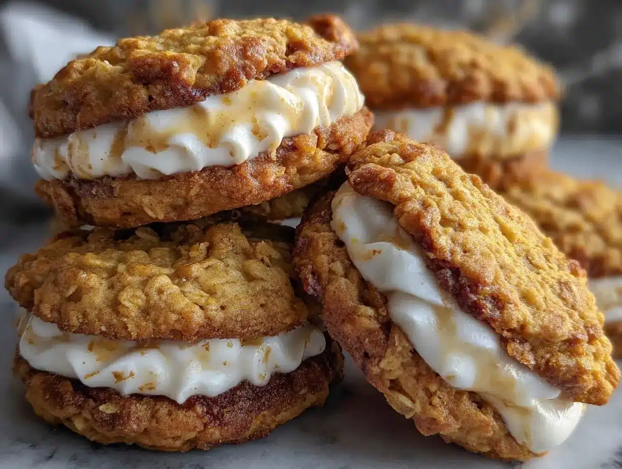 pumpkin spice oatmeal cream pie cookies preparation steps