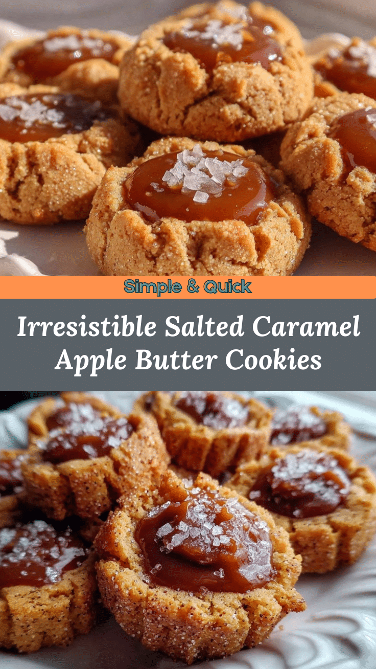 Salted Caramel Apple Butter Thumbprint Cookies recipe