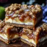Salted Caramel Apple Crisp Cheesecake Bars - featured image