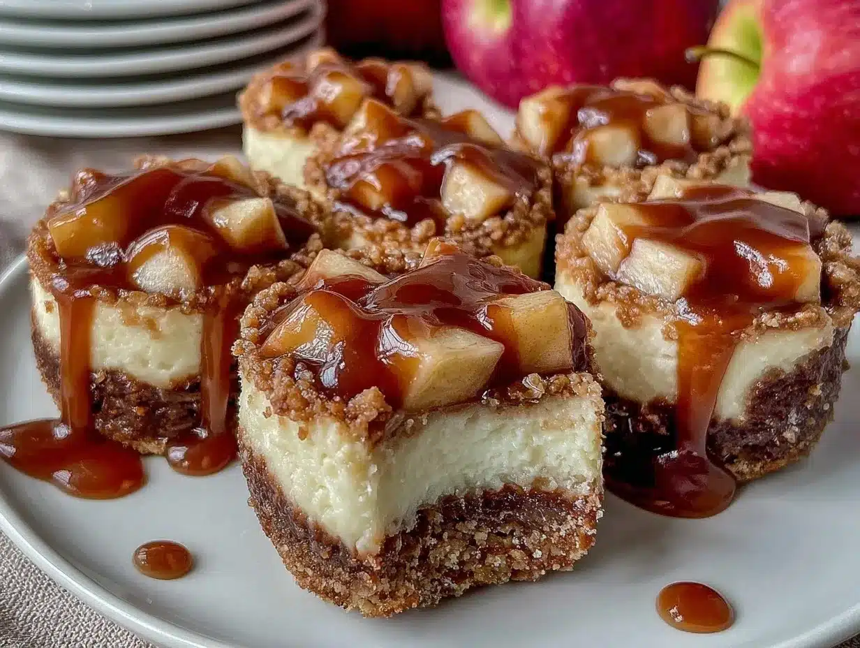 Salted Caramel Apple Pie Cheesecake Bites preparation steps