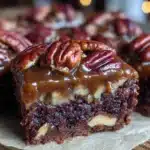 salted pecan pie brownies - featured image