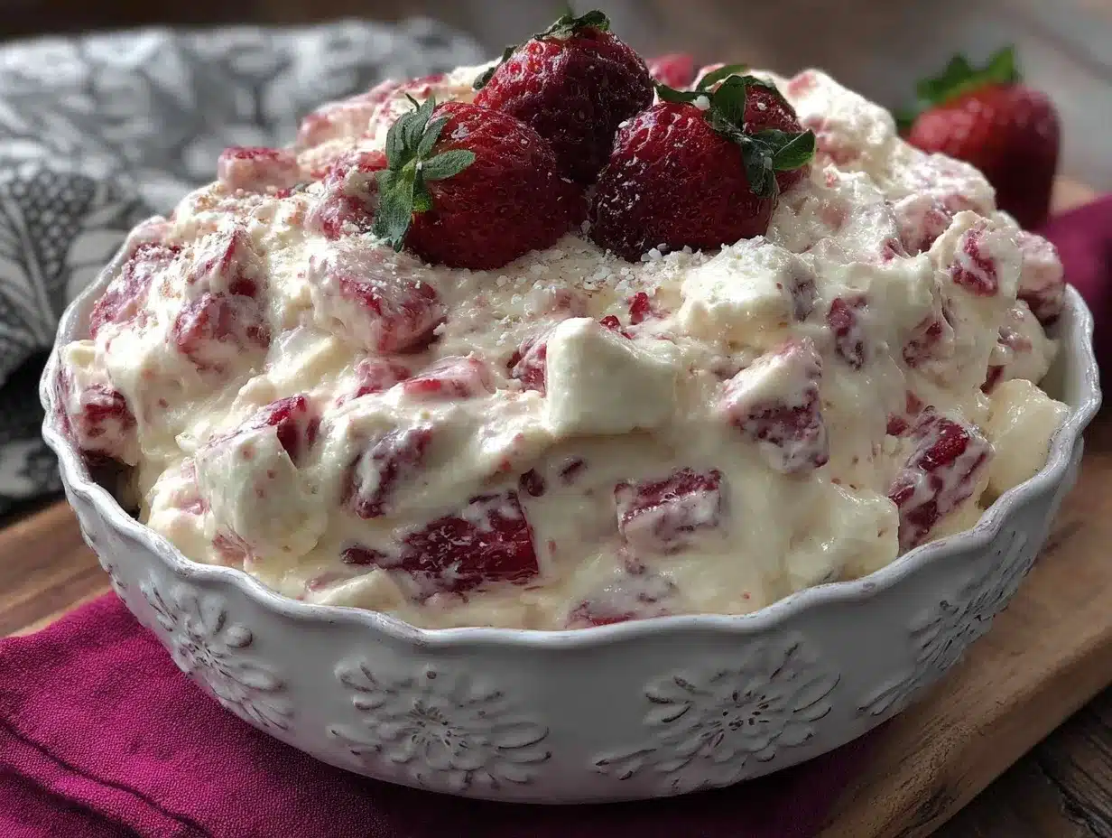Strawberry Cheesecake Fluff Salad preparation steps