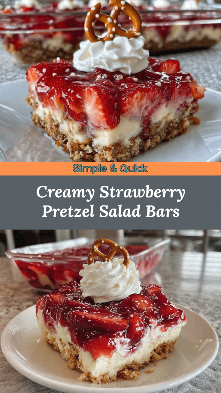 Strawberry Pretzel Salad Bars recipe