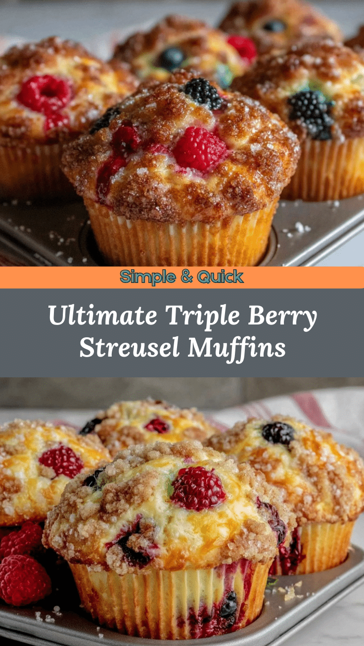 triple berry streusel muffins recipe