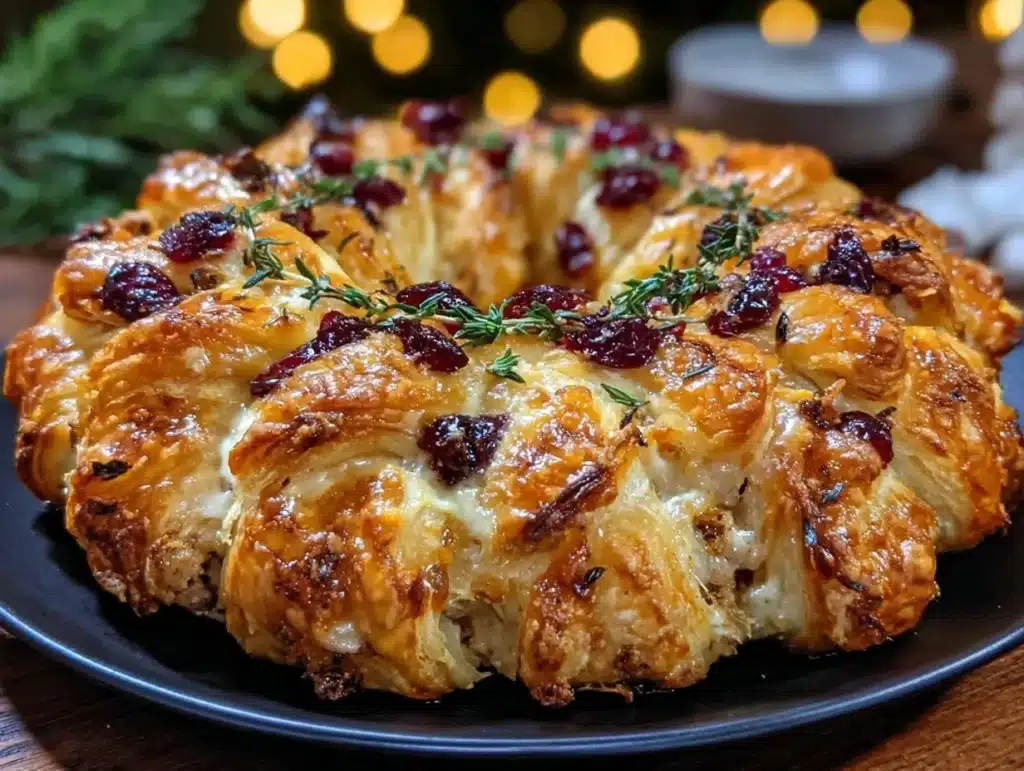 turkey cranberry crescent ring - featured image