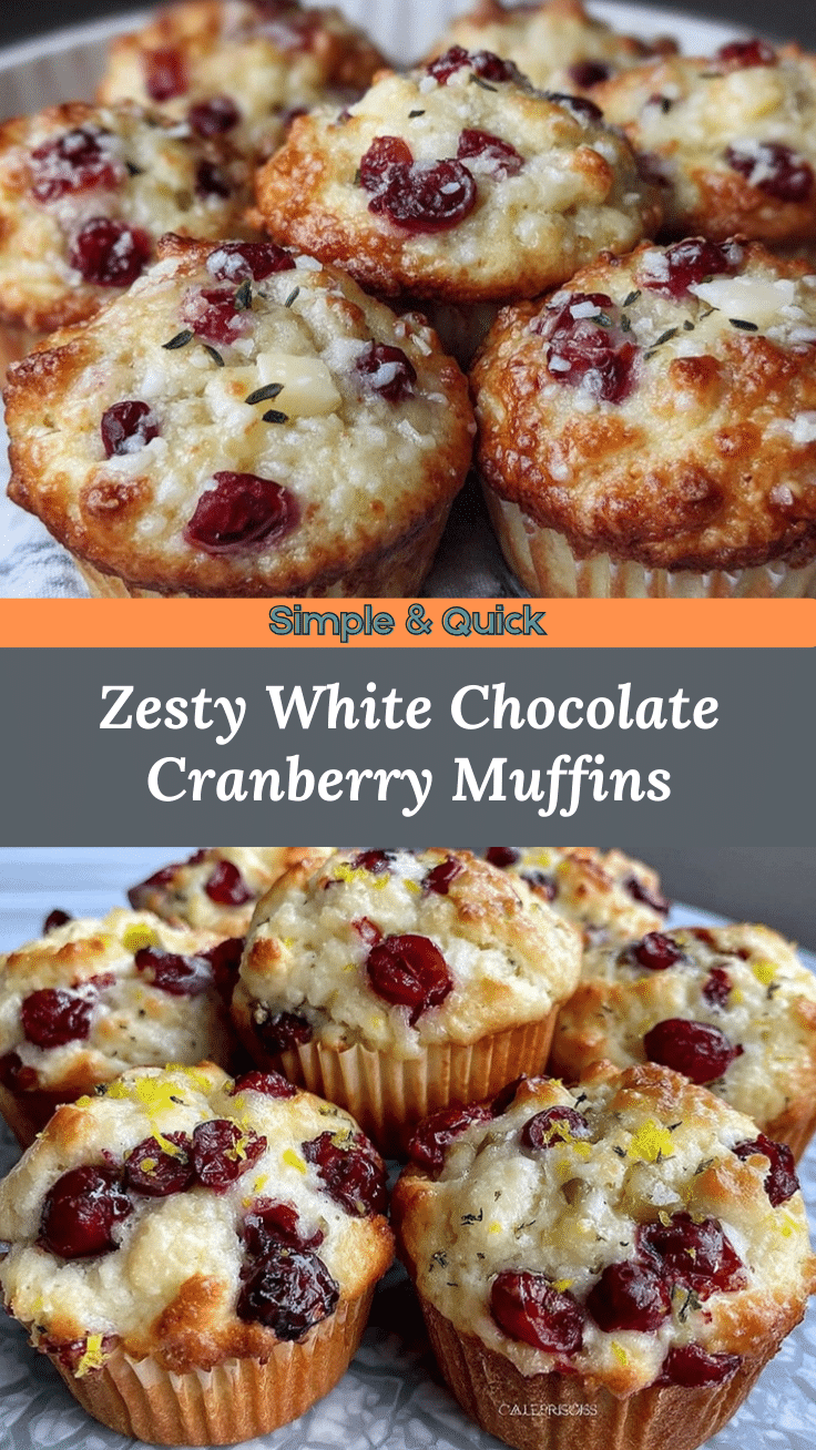 White Chocolate Cranberry Lemon Muffins recipe
