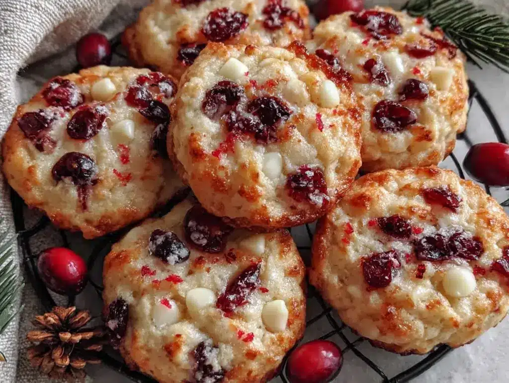 white chocolate cranberry orange Christmas cookies - featured image