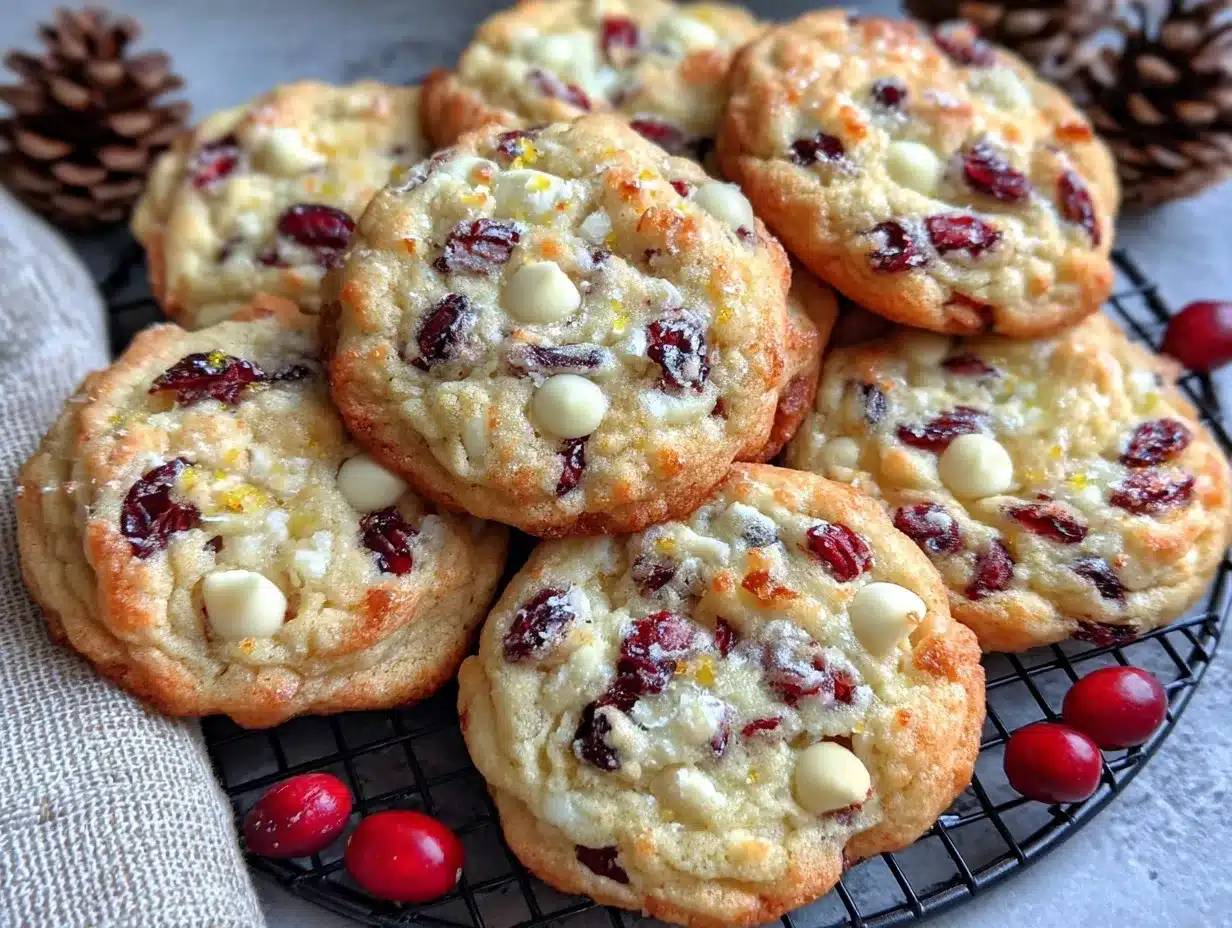 white chocolate cranberry orange Christmas cookies preparation steps