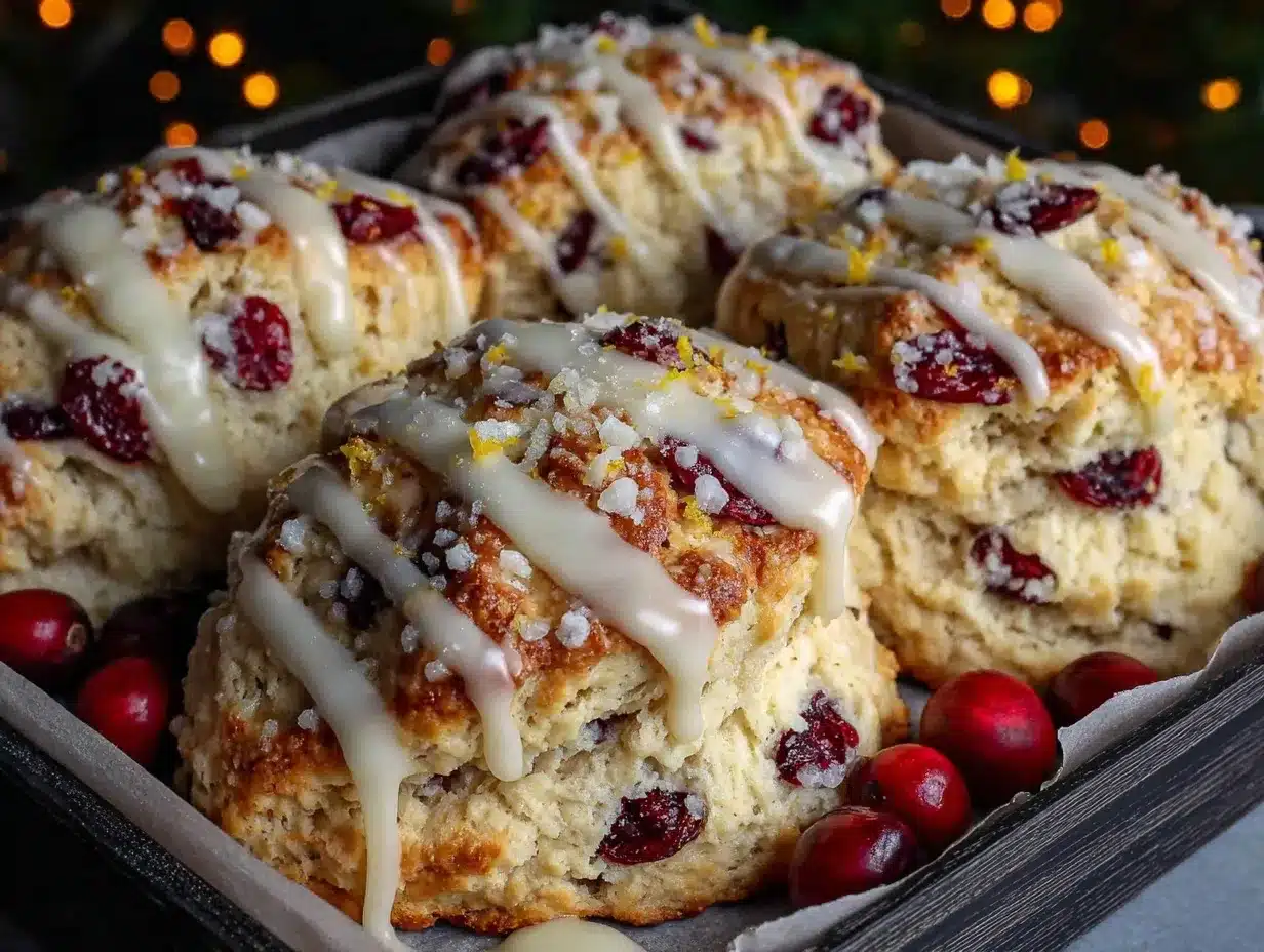 White Chocolate Cranberry Orange Scones preparation steps
