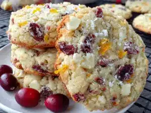 White Chocolate Cranberry Orange Shortbread Cookies - featured image