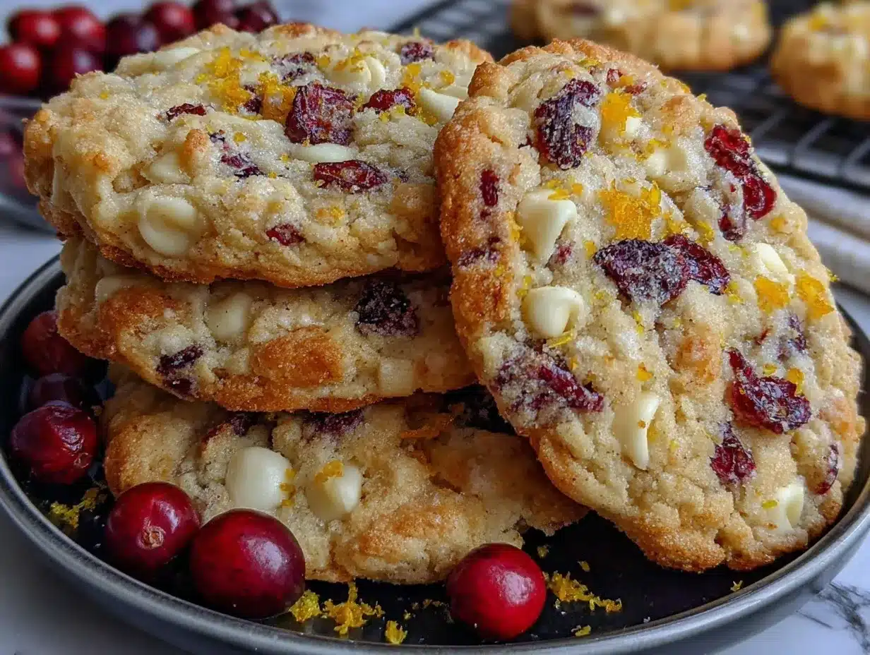 White Chocolate Cranberry Orange Shortbread Cookies preparation steps