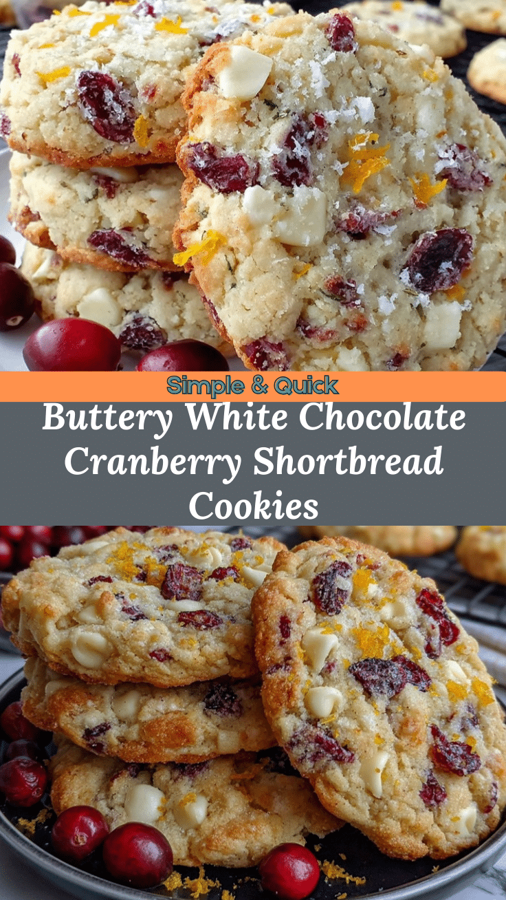 White Chocolate Cranberry Orange Shortbread Cookies recipe