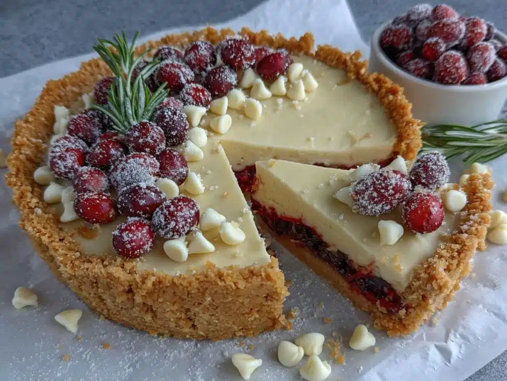 white chocolate cranberry tart - featured image