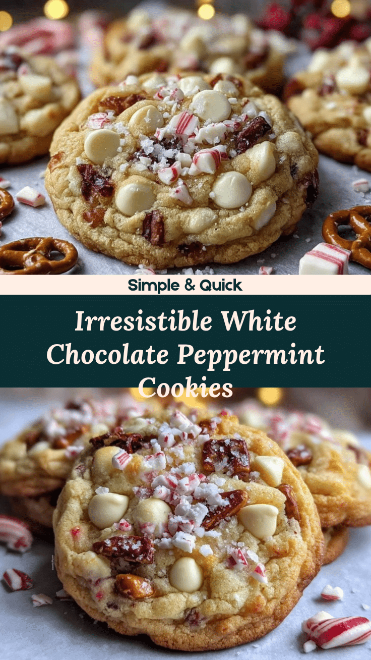 white chocolate peppermint pretzel cookies recipe
