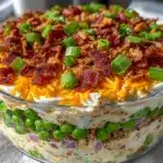 7 layer salad with bacon and cheddar - featured image